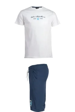 Set t-shirt e pantaloncini con stampa e profili in contrasto