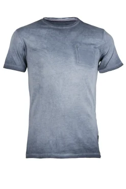 T-shirt con taschino in cotone oil wash