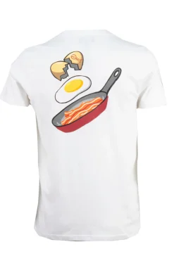 T-shirt Ghit Milano tinta unita con stampa uovo su petto e schiena