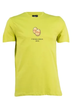 T-shirt Ghit Milano tinta unita con stampa uovo su petto e schiena