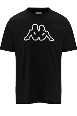 T-shirt girocollo con logo Kappa sul petto