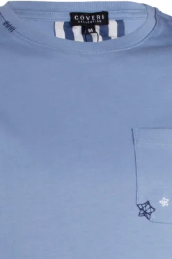 T-Shirt girocollo con ricami a contrasto