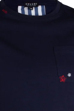 T-Shirt girocollo con ricami a contrasto