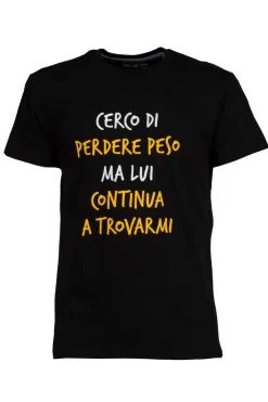 T-shirt girocollo con stampa umoristica
