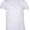 T-shirt girocollo in cotone pastello con stampa hd sul petto