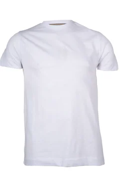 T-shirt girocollo in cotone pastello con stampa hd sul petto