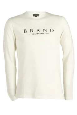T-shirt girocollo in cotone jersey con stampa grande sul petto