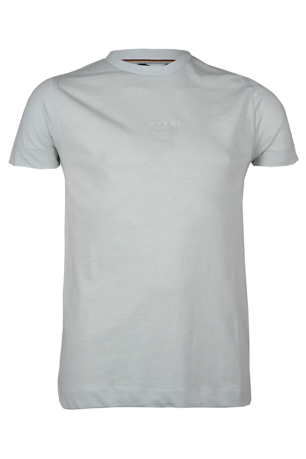 T-shirt girocollo in cotone pastello con stampa hd sul petto