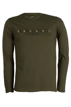 T-shirt girocollo in cotone jersey con stampa grande sul petto