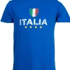 T-shirt girocollo manica corta con stampa Italia