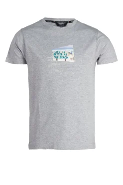 T-shirt girocollo manica corta con stampa sul petto
