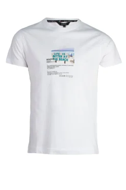 T-shirt girocollo manica corta con stampa sul petto