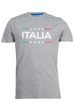 T-shirt girocollo manica corta con stampa Italia