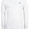 T-shirt girocollo manica lunga con logo ricamato in contrasto