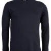 T-shirt girocollo manica lunga con taping interno collo
