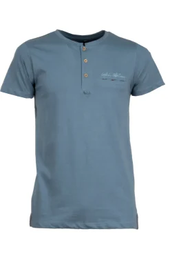 T-shirt in cotone slab con taschino con stampa interna