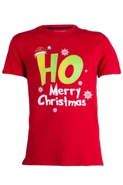 T-shirt manica corta con stampa natalizia
