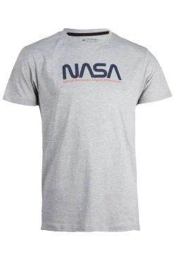 T-shirt manica corta tinta unica con stampa Nasa