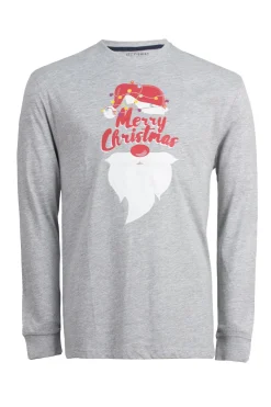 T-shirt manica lunga con stampa natalizia