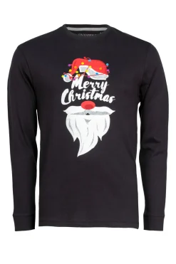 T-shirt manica lunga con stampa natalizia