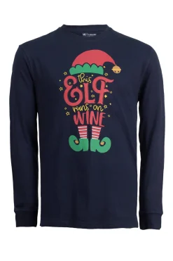 T-shirt manica lunga con stampa natalizia