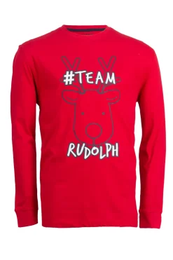 T-shirt manica lunga con stampa natalizia