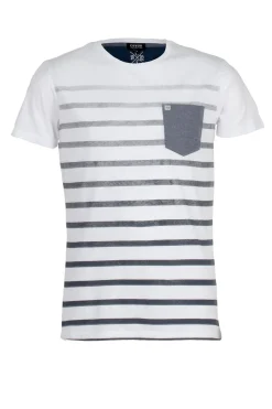 T-shirt rigata uomo in cotone tinta unita
