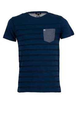 T-shirt rigata uomo in cotone tinta unita