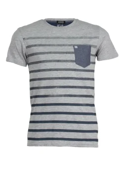T-shirt rigata uomo in cotone tinta unita
