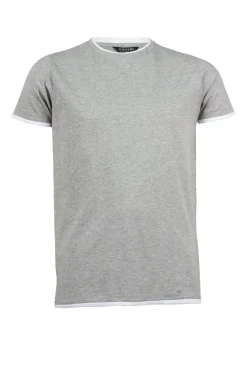 T-Shirt tinta unita con profili a contrasto