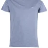 T-Shirt tinta unita con ricami a contrasto