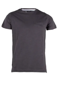 T-Shirt tinta unita con ricami a contrasto