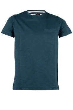 T-Shirt tinta unita con ricami a contrasto