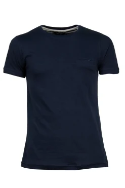 T-Shirt tinta unita con ricami a contrasto