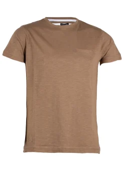 T-Shirt tinta unita con ricami a contrasto