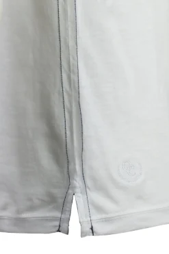 T-Shirt tinta unita con ricami a contrasto