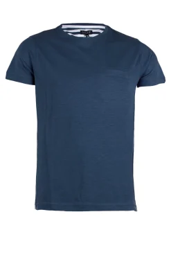 T-Shirt tinta unita con ricami a contrasto