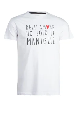 T-shirt tinta unita con stampa umoristica