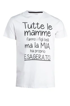 T-shirt tinta unita con stampa umoristica