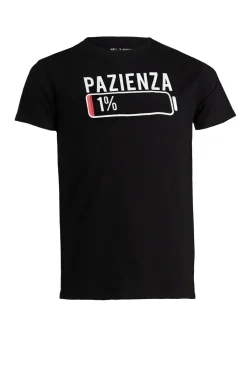 T-shirt tinta unita con stampa umoristica