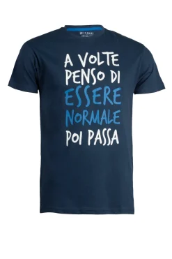 T-shirt tinta unita con stampa umoristica