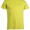 T-shirt tinta unita manica corta con logo ricamato in contrasto