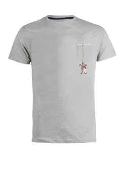 T-Shirt uomo con taschino natalizia grigia