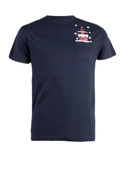 T-Shirt uomo con taschino natalizia blu