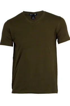 T-shirt uomo tinta scollo a V unita